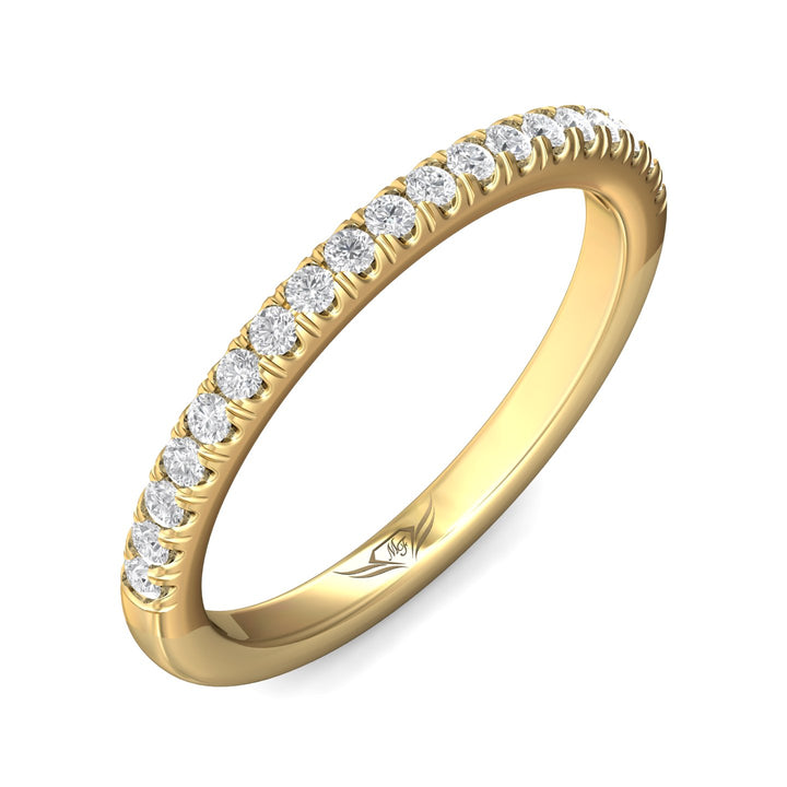18K Gold Yellow Micropave Wedding Band from the Micropave collection - VM02WB_18KY