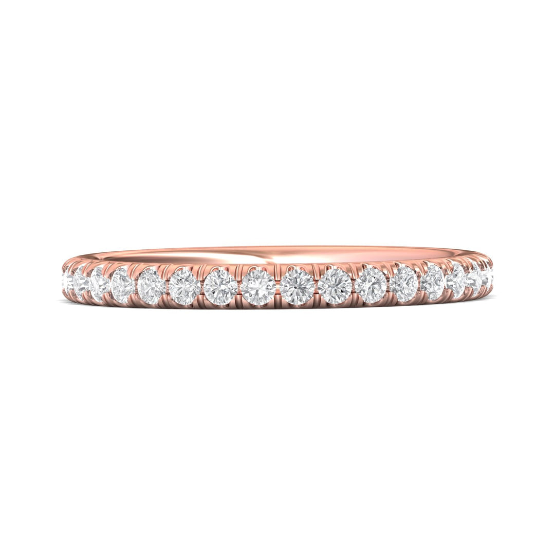 14K Gold Pink Micropave Wedding Band from the Micropave collection - VM07MWB_14KP