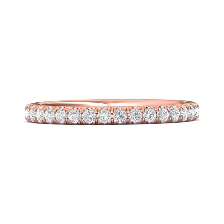 14K Gold Pink Micropave Wedding Band from the Micropave collection - VM07MWB_14KP