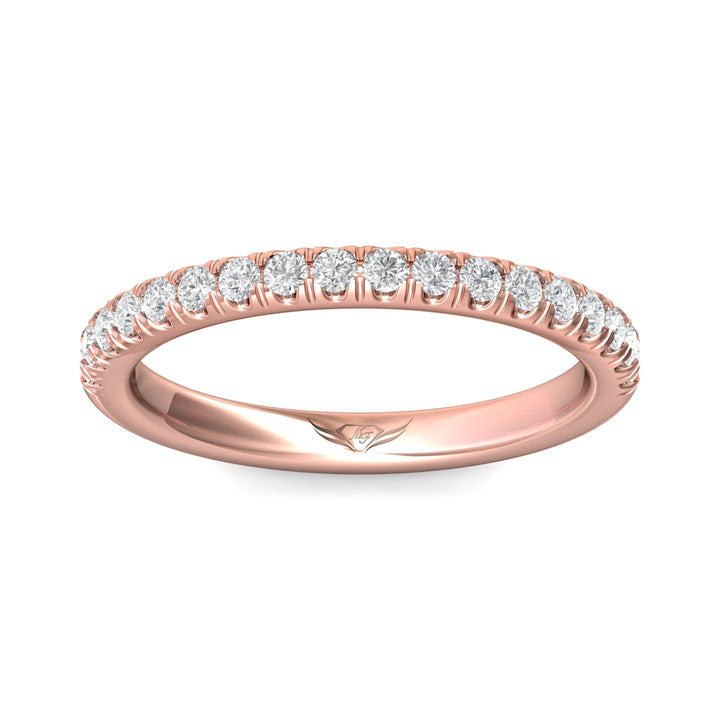 14K Gold Pink Micropave Wedding Band from the Micropave collection - VM07MWB_14KP
