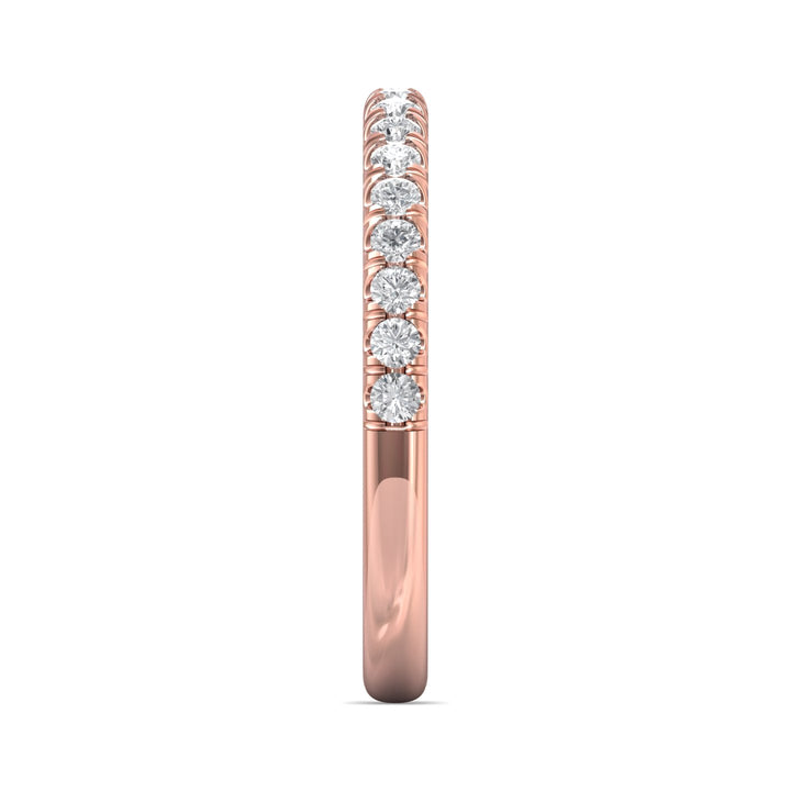 14K Gold Pink Micropave Wedding Band from the Micropave collection - VM07MWB_14KP