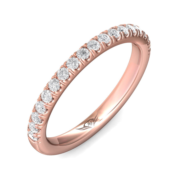 14K Gold Pink Micropave Wedding Band from the Micropave collection - VM07MWB_14KP