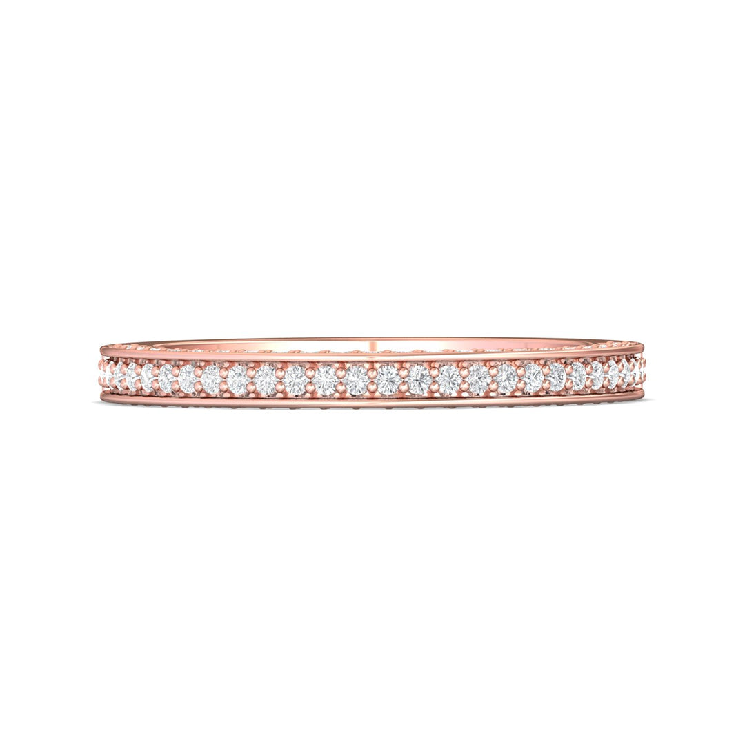 14K Gold Pink Micropave Wedding Band from the Micropave collection - VM09XSWB_14KP