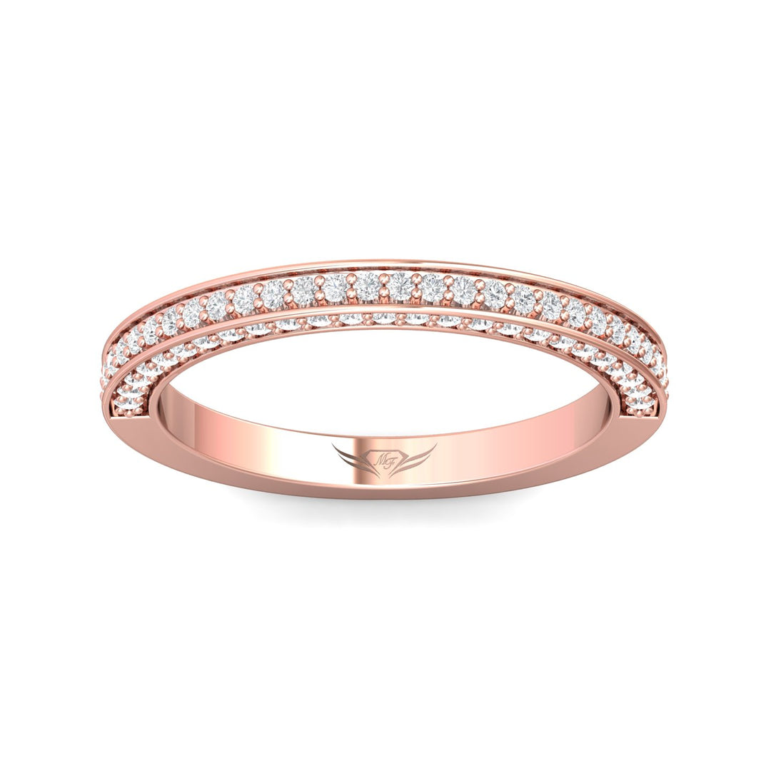 14K Gold Pink Micropave Wedding Band from the Micropave collection - VM09XSWB_14KP