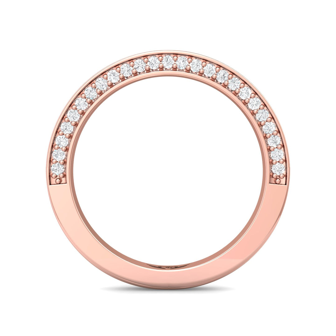 14K Gold Pink Micropave Wedding Band from the Micropave collection - VM09XSWB_14KP