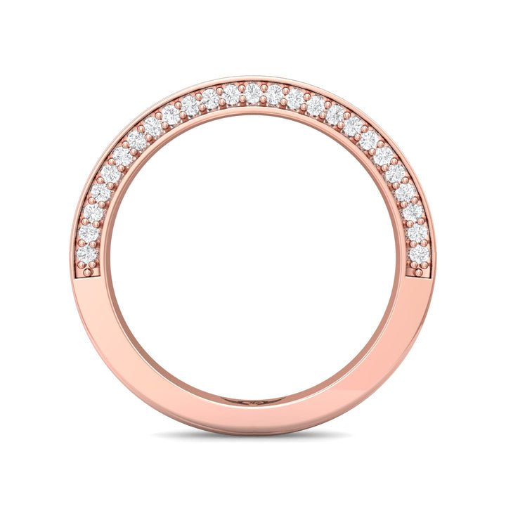 14K Gold Pink Micropave Wedding Band from the Micropave collection - VM09XSWB_14KP