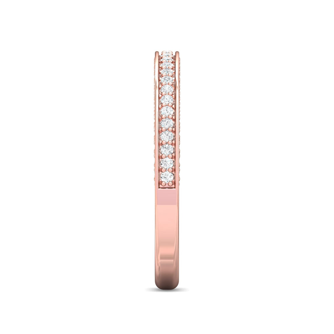 14K Gold Pink Micropave Wedding Band from the Micropave collection - VM09XSWB_14KP