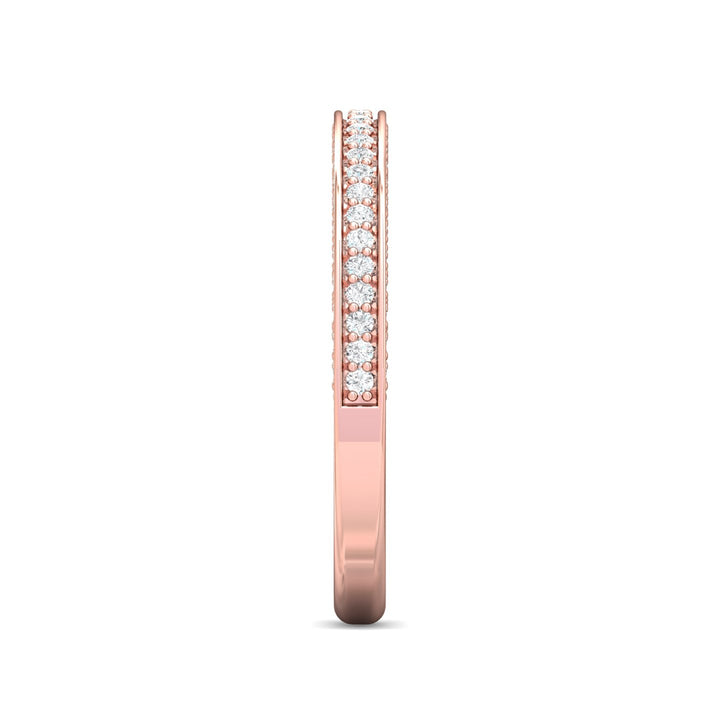 14K Gold Pink Micropave Wedding Band from the Micropave collection - VM09XSWB_14KP