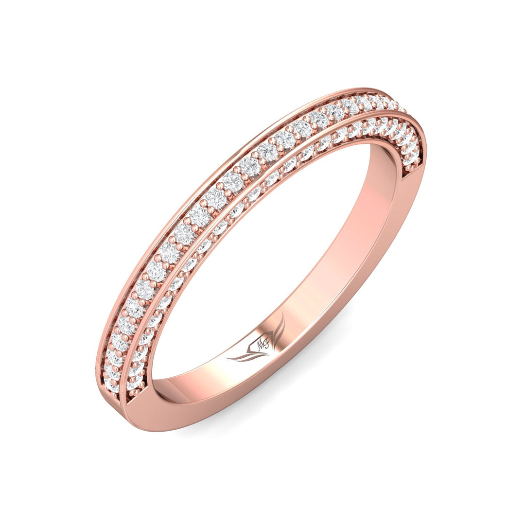 14K Gold Pink Micropave Wedding Band from the Micropave collection - VM09XSWB_14KP