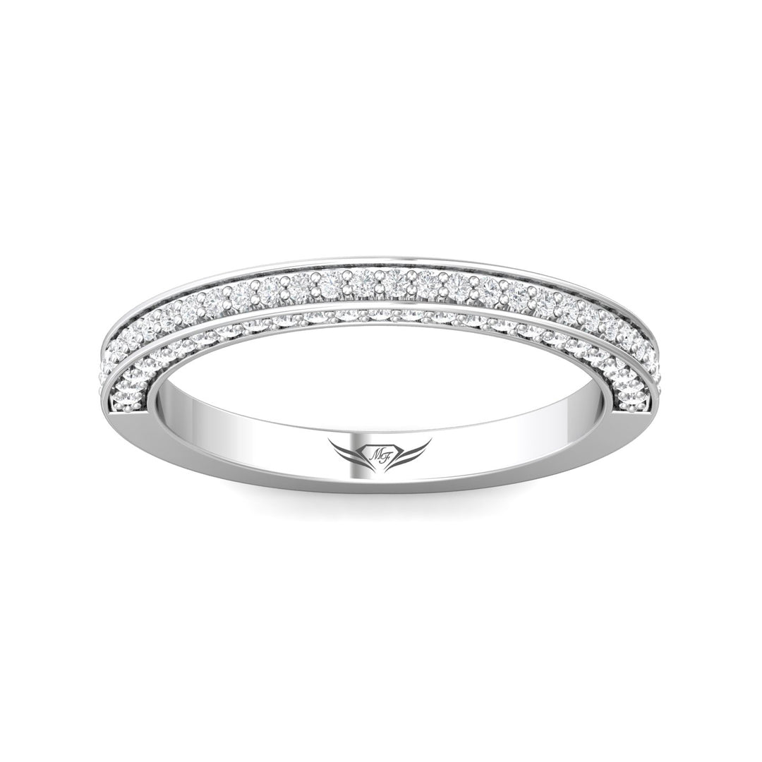14K Gold White Micropave Wedding Band from the Micropave collection - VM09XSWB_14KW