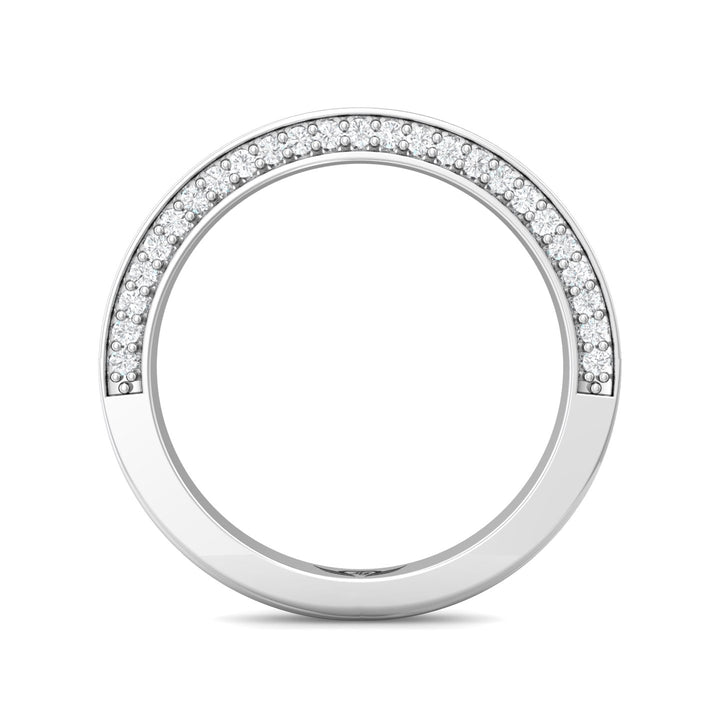 14K Gold White Micropave Wedding Band from the Micropave collection - VM09XSWB_14KW