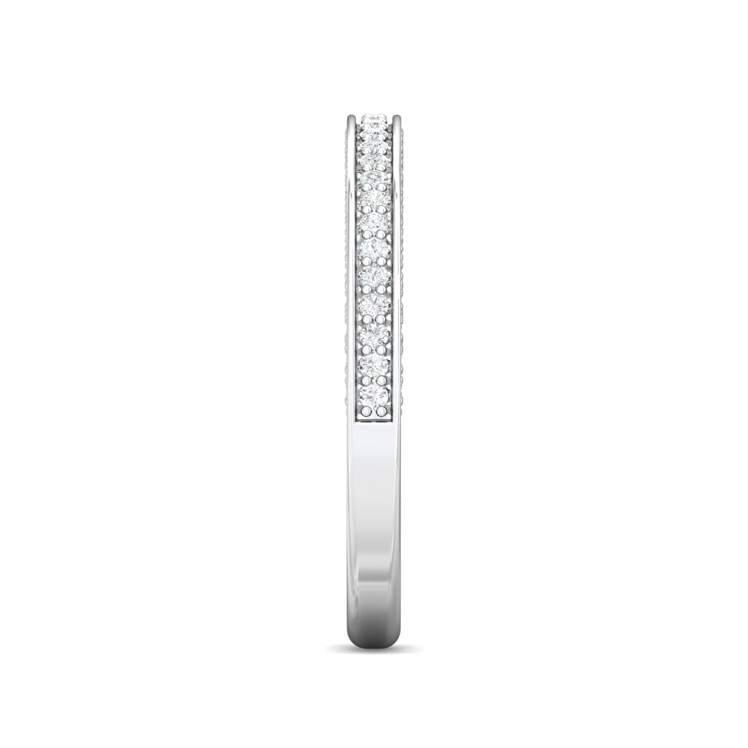 18K Gold White Micropave Wedding Band from the Micropave collection - VM09XSWB_18KW