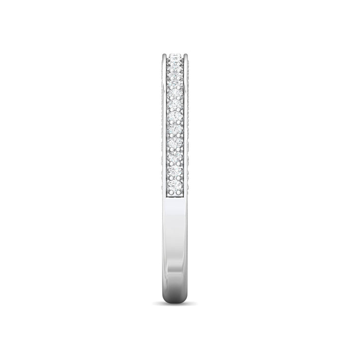 14K Gold White Micropave Wedding Band from the Micropave collection - VM09XSWB_14KW