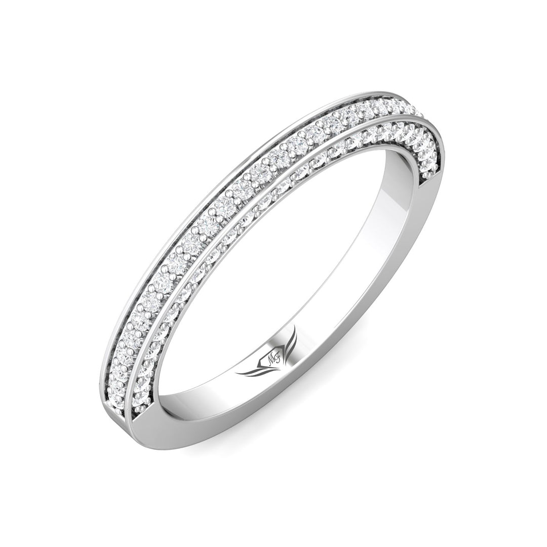 Platinum White Micropave Wedding Band from the Micropave collection - VM09XSWB_PlatW