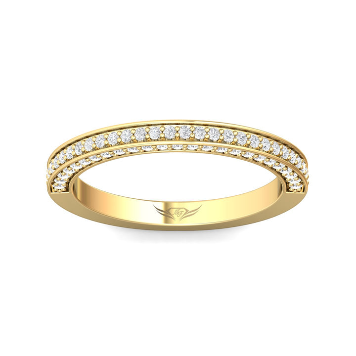 18K Gold Yellow Micropave Wedding Band from the Micropave collection - VM09XSWB_18KY