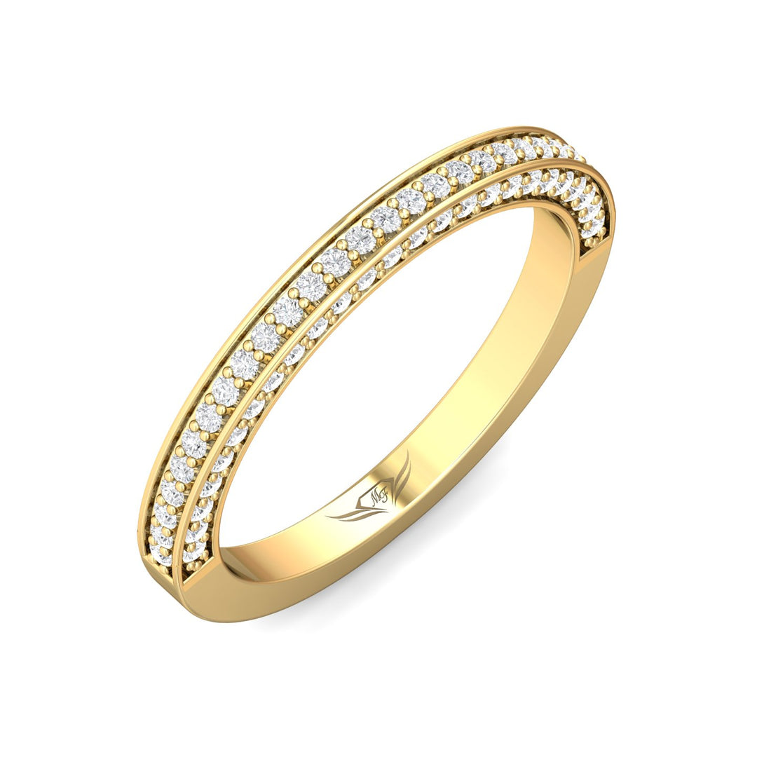 18K Gold Yellow Micropave Wedding Band from the Micropave collection - VM09XSWB_18KY