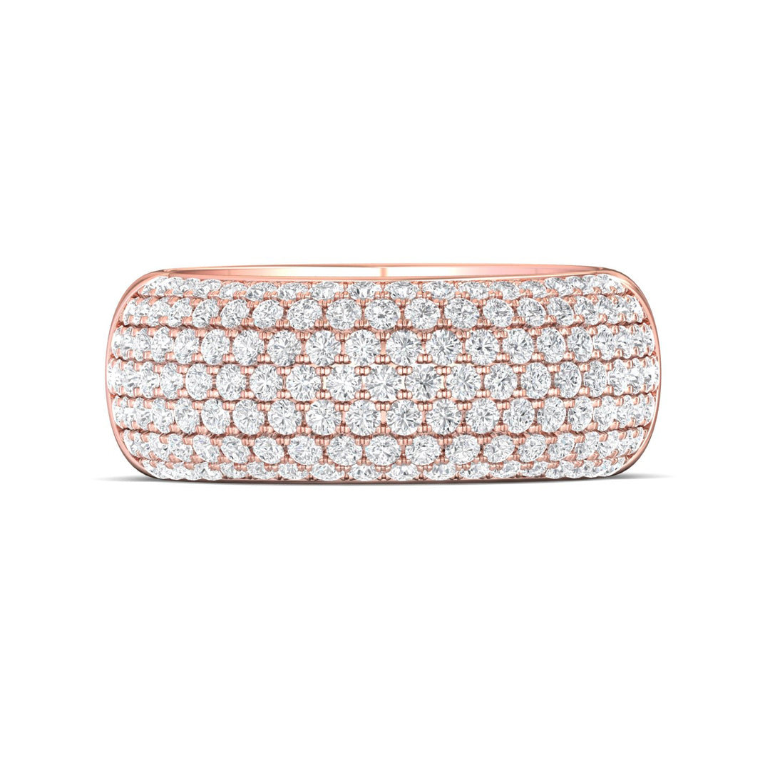 18K Gold Pink Micropave Wedding Band from the Micropave collection - VMO10XSWB_18KP