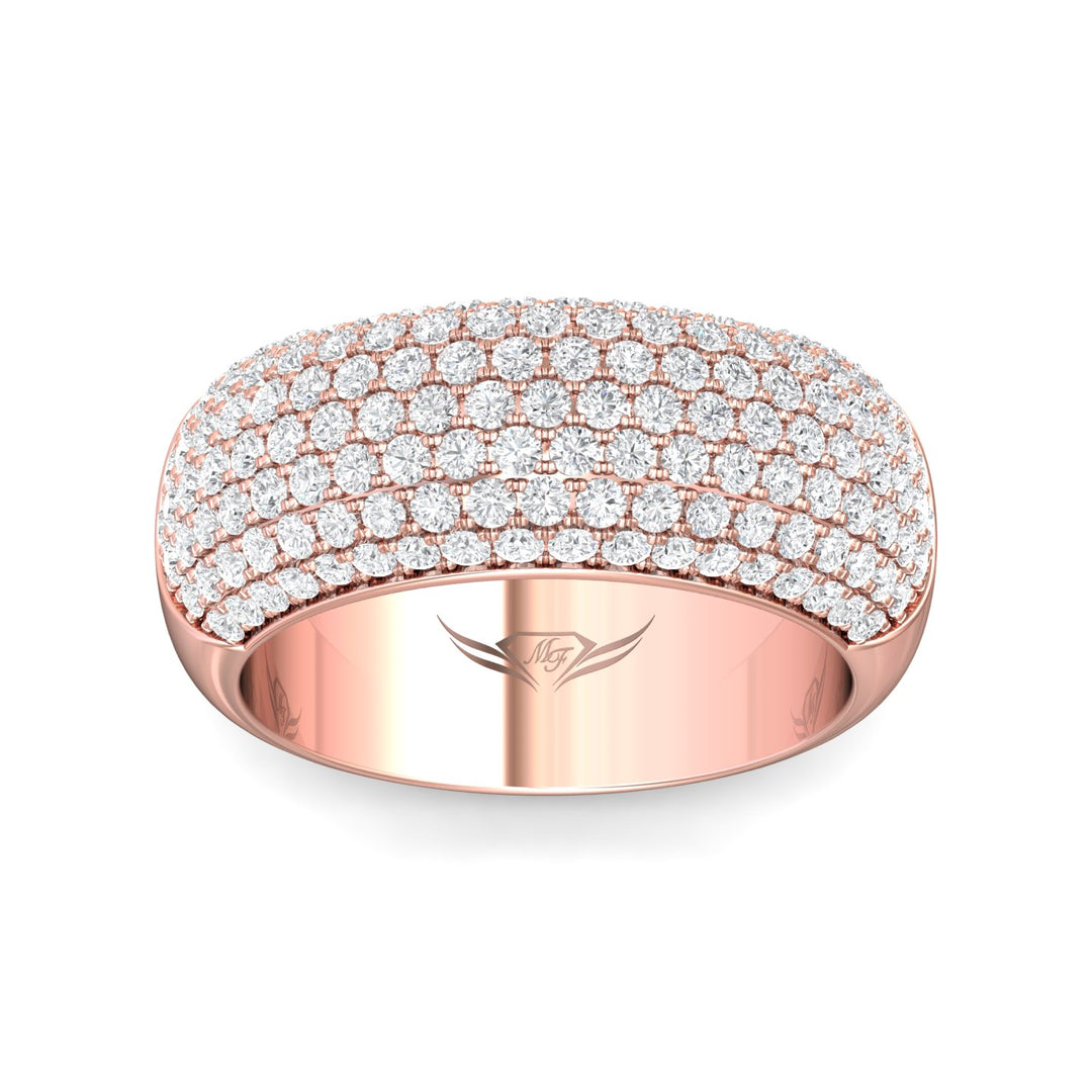 18K Gold Pink Micropave Wedding Band from the Micropave collection - VMO10XSWB_18KP