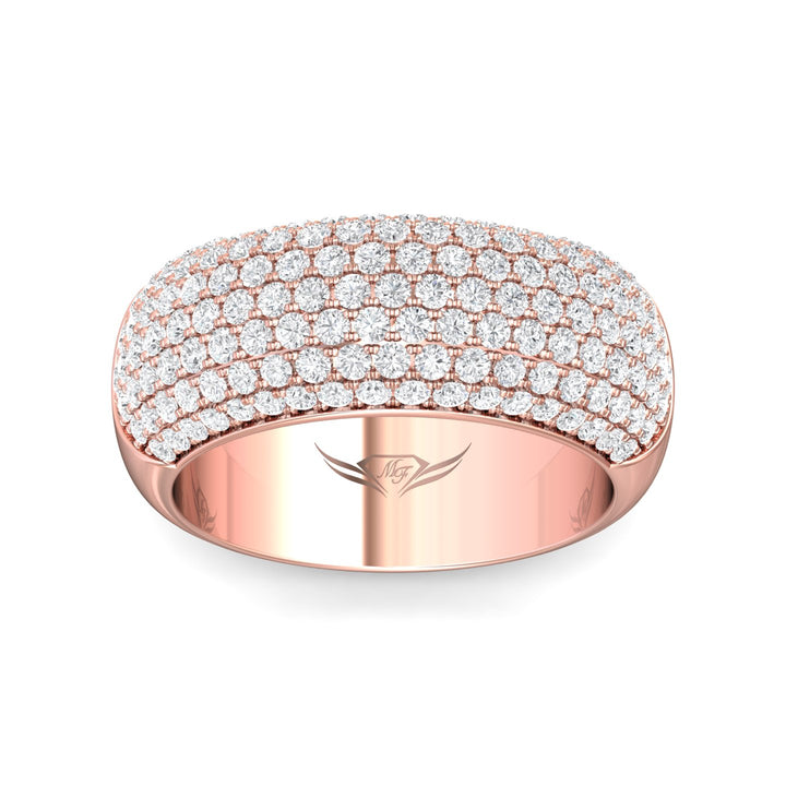 14K Gold Pink Micropave Wedding Band from the Micropave collection - VMO10XSWB_14KP