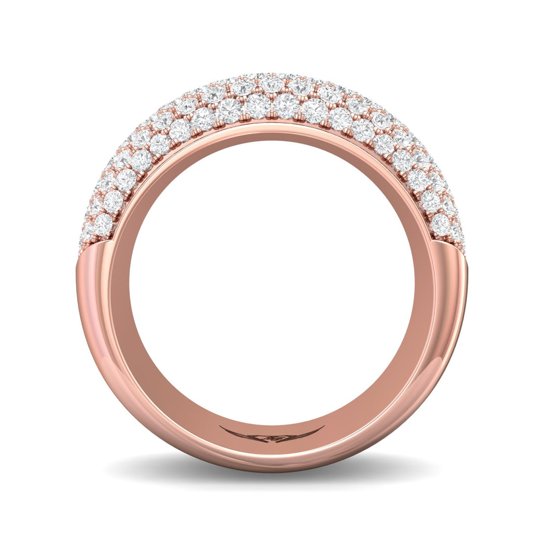 18K Gold Pink Micropave Wedding Band from the Micropave collection - VMO10XSWB_18KP
