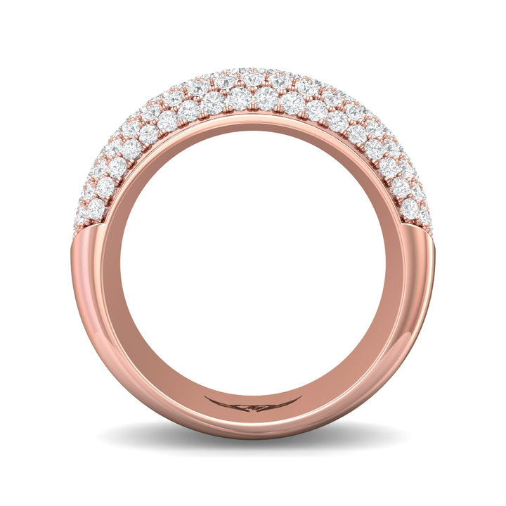 18K Gold Pink Micropave Wedding Band from the Micropave collection - VMO10XSWB_18KP