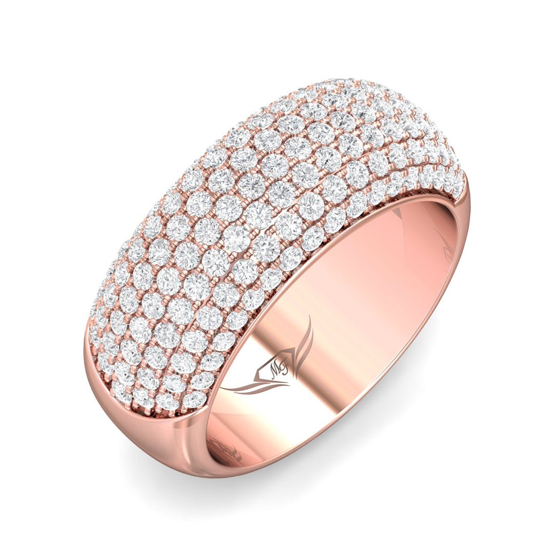 14K Gold Pink Micropave Wedding Band from the Micropave collection - VMO10XSWB_14KP