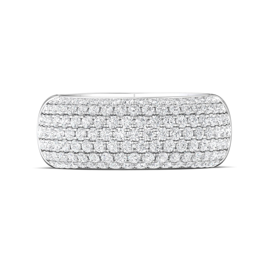 14K Gold White Micropave Wedding Band from the Micropave collection - VMO10XSWB_14KW