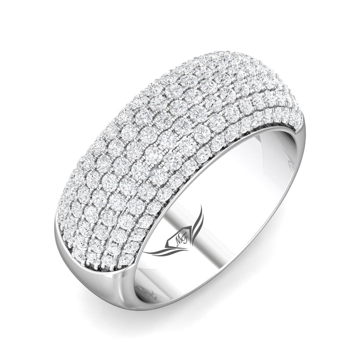 18K Gold White Micropave Wedding Band from the Micropave collection - VMO10XSWB_18KW