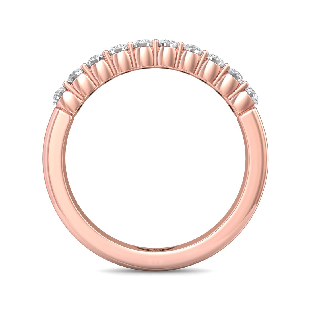 14K Gold Pink Channel/Shared Prong Wedding Band from the Channel/Shared Prong collection - VSP05MWB_14KP
