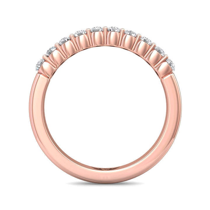 14K Gold Pink Channel/Shared Prong Wedding Band from the Channel/Shared Prong collection - VSP05MWB_14KP