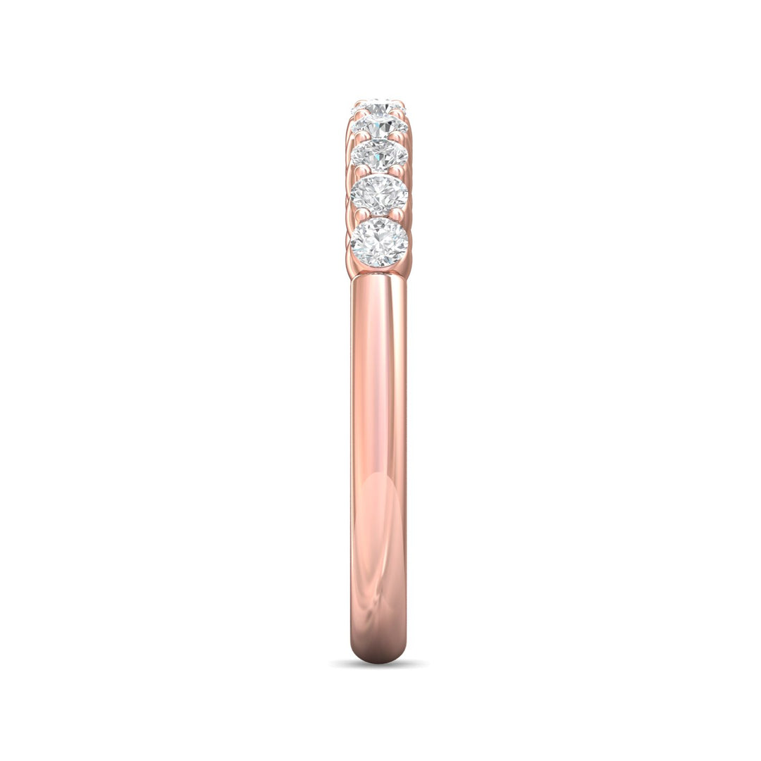 18K Gold Pink Channel/Shared Prong Wedding Band from the Channel/Shared Prong collection - VSP05MWB_18KP