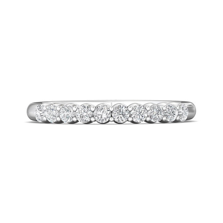 18K Gold White Channel/Shared Prong Wedding Band from the Channel/Shared Prong collection - VSP05MWB_18KW
