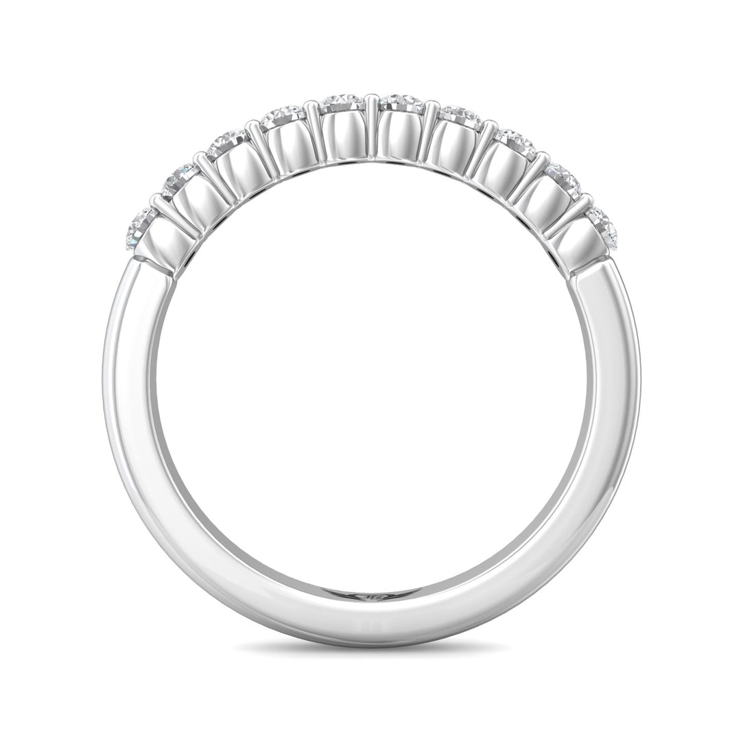 18K Gold White Channel/Shared Prong Wedding Band from the Channel/Shared Prong collection - VSP05MWB_18KW