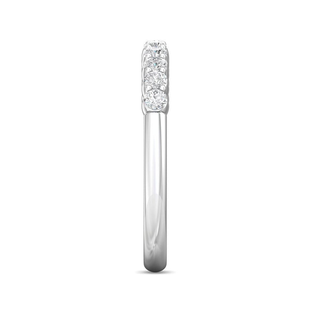 18K Gold White Channel/Shared Prong Wedding Band from the Channel/Shared Prong collection - VSP05MWB_18KW