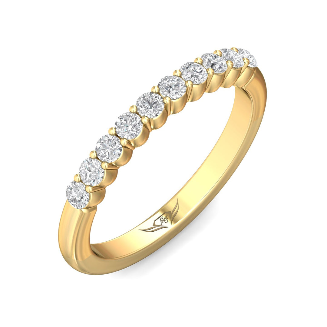 14K Gold Yellow Channel/Shared Prong Wedding Band from the Channel/Shared Prong collection - VSP05MWB_14KY