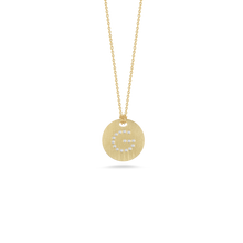 Load image into Gallery viewer, Roberto Coin 18 karat yellow gold Tiny Treasures disc diamond initial &quot;G&quot; pendant on chain, D=0.03tw
