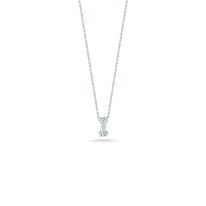 Roberto Coin 18 karat white gold Tiny Treasures diamond block Love Letter "I" pendant 16-18",  D=0.03tw