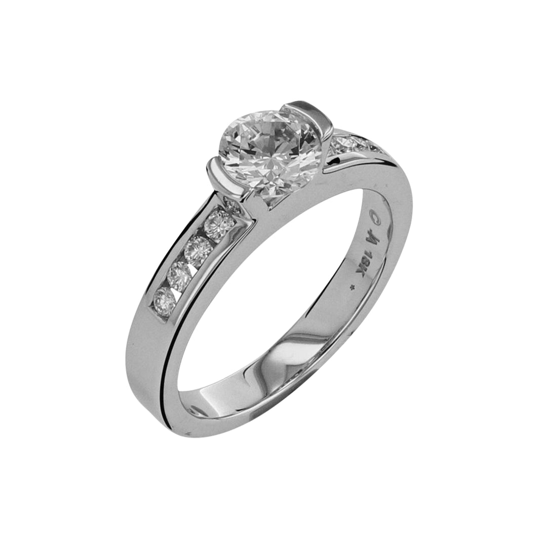 18 Karat White Gold Delicia Engagment Semit-Mount Ring for a 1ct Center