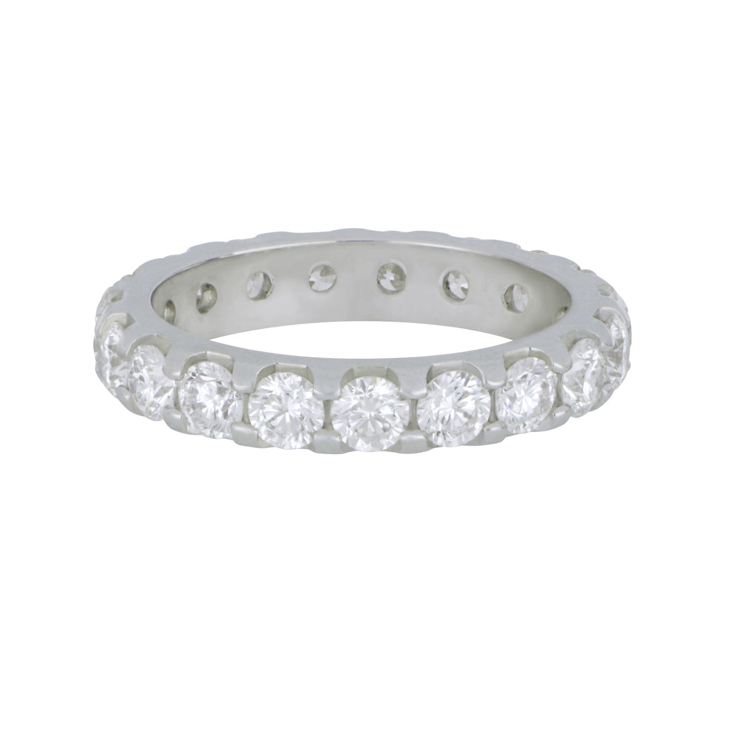 Platinum shared prong 19 diamonds 3.04ctw GH/SI1 eternity band size 8
