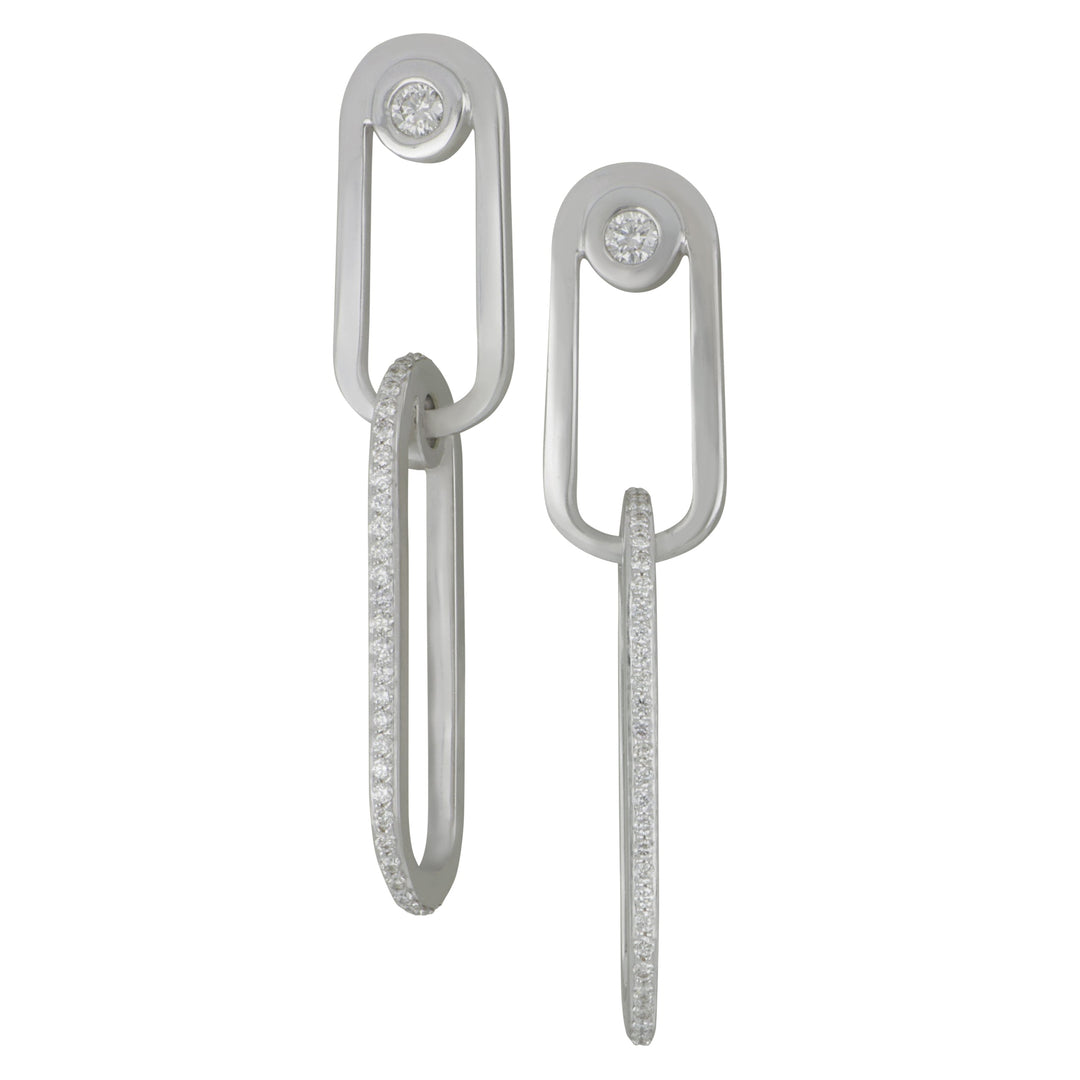 Michael M 14 karat white gold pave diamond 0.43ctw GH/SI couplet earrings