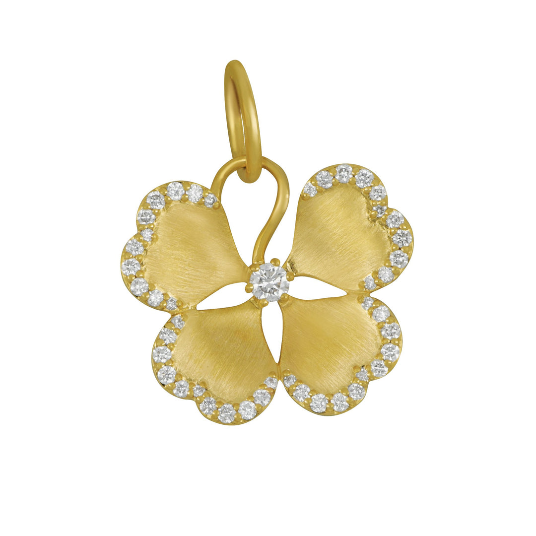 SYNA 18 karat yellow gold Jardin Satin Champagne Diamond Pendant, D=0.30tw