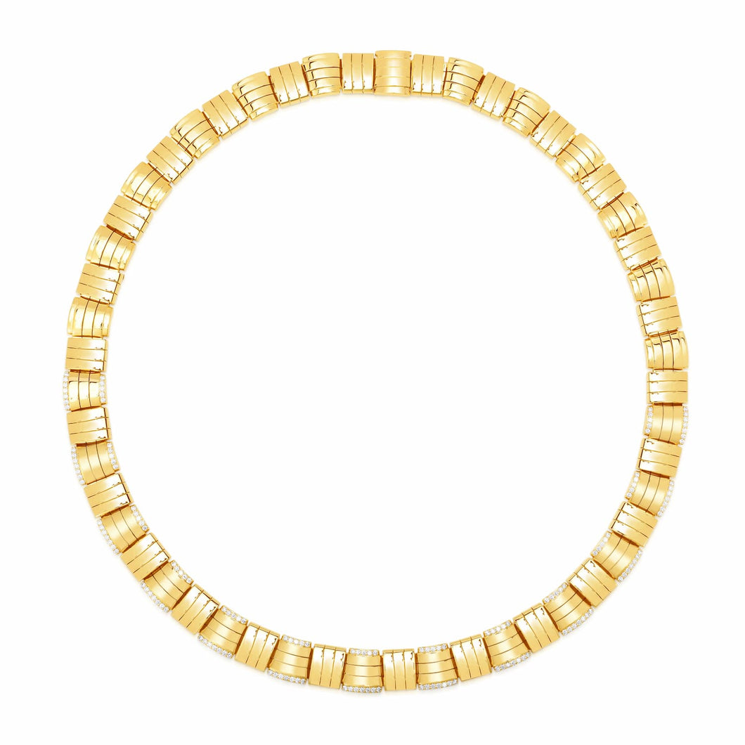 Roberto Coin 18 karat yellow gold Veneto Diamond Collar Necklace 18
