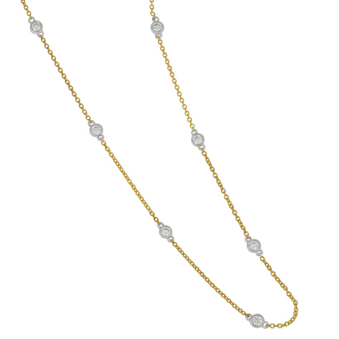 14 karat yellow and white gold Diamonds by the Yard Necklace 20