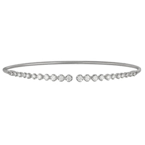 14 karat white gold graduated Diamond Coil Cuff Bracelet, D=0.66tw