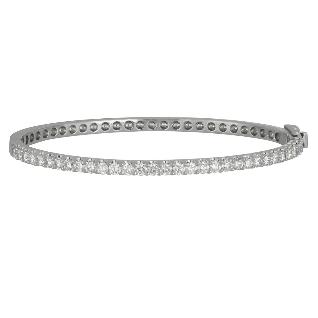 14 karat white gold one row Diamond Bangle, D=2.08tw