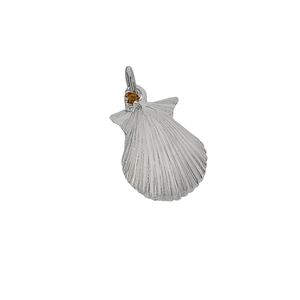 11 November "Birthshell": Sterling Silver Charm: The Scallop Shell with Citrine