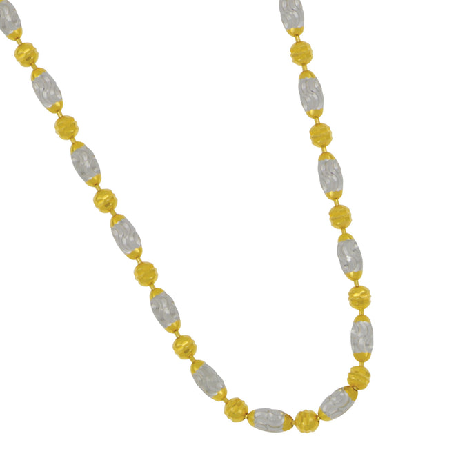 14 karat yellow and white gold diamond cut 2mm typhoon link chain 18