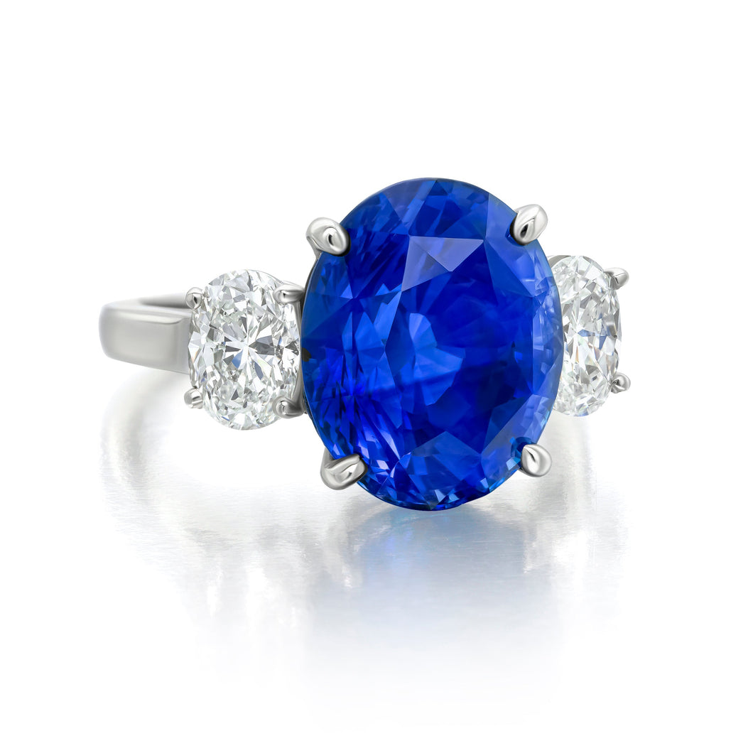 Oscar Heyman Platinum Ceylon Sapphire and Diamond Ring