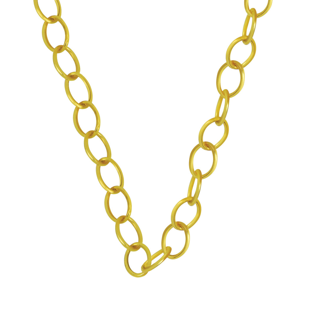 SYNA 18 karat yellow gold medium oval link chain 30"