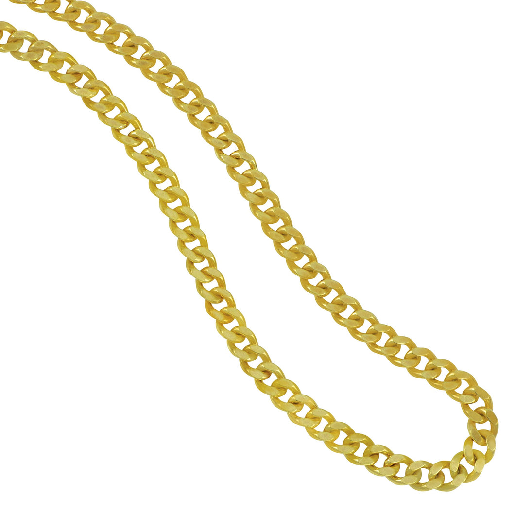 14 karat yellow gold small Curb link solid chain 22